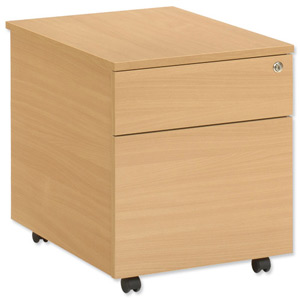 Trexus Basics Mobile Filing Pedestal 2 Drawer W430xD580xH515mm Oak