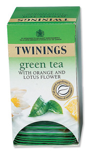 Twinings Infusion Tea Bags Individually-wrapped Green Tea Orange and Lotus Flower Ref A06030 [Pack 20]