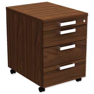 Adroit Virtuoso Executive Mobile Pedestal W432xD580xH602mm Dark Walnut