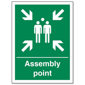 Stewart Superior Fire Assembly Point Sign 400x600mm Polypropylene Ref KS009PVC