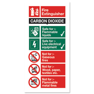 Stewart Superior Safety Sign CO2 Fire Extinguisher W100xH200mm Self-adhesive Vinyl Ref FF093SAV
