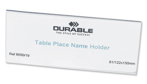 Durable Table Place Name Holder 63x150mm Ref 8050 [Pack 25] Ident: 283G