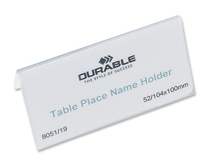 Durable Table Place Name Holder 52x100mm Ref 8051 [Pack 25] Ident: 283G