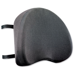 Compucessory Back Support with Removable Cover Adjustable Strap W400xD100xH400mm Black Ref CCS39150