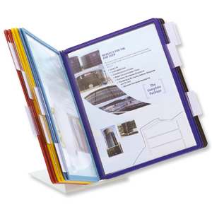 Durable Vario Desk Display Unit Complete with 20 Tabs and 20 Panels A4 Assorted Ref 5699/00