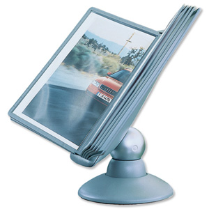 Durable Sherpa Motion Display Unit Rotating with 10 Panels 10 Tabs Titanium Ref 5587/37
