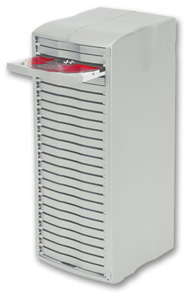 Fellowes CD Storage Spring Tower for 75 Disks W150xD170xH385mm Metallic Silver Ref 98288