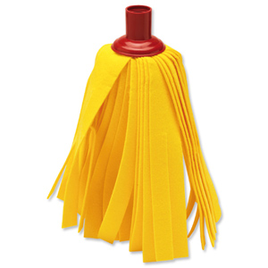 Cloth Mop Head Refill Thick Absorbent Strands Red and Rainbow