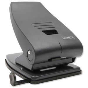 Rapesco 835P Punch 2-Hole Metal Heavy-duty with Lock-down Handle Capacity 40x 80gsm Black Ref PF835PB2
