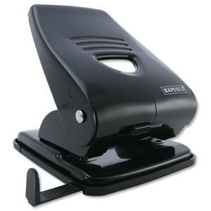 Rapesco 835M Punch 2-Hole Metal Heavy-duty with Lock-down Handle Capacity 40x 80gsm Black Ref PF800AB1