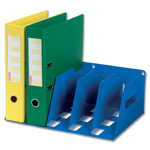 Lever Arch Filing Rack Portable Rigid Metal W425xD300xH160mm Blue