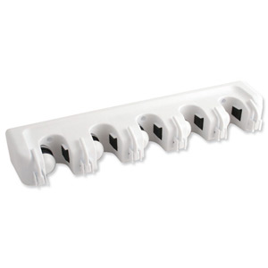 Bentley Wall Brackets Holds Mops Brooms 5 Clamps 6 Hooks W405xD85xH62mm Ref SPCMBH02 [Pack 2]