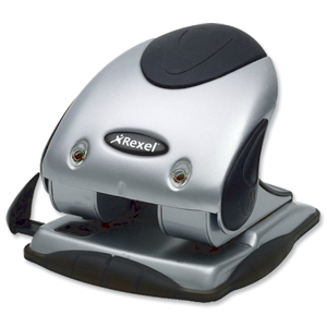 Rexel P240 Punch 2-Hole Heavy-duty with Nameplate Capacity 40x 80gsm Silver and Black Ref 2100748