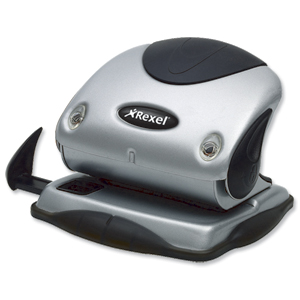 Rexel P215 Punch 2-Hole with Nameplate Capacity 15x 80gsm Silver and Black Ref 2100738