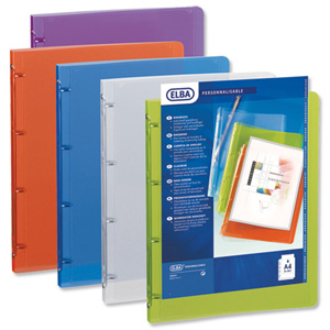 Elba Polyvision Presentation Ring Binder Polypropylene 4 Ring 25mm A4 Assorted Ref 100201430 [Pack 12]