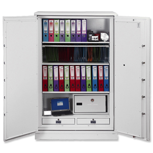 Phoenix Fire Commander Safe for Paper 2hrs Media 1hr Electronic Lock 548kg W1124xD700xH1770mm Ref FS1903E