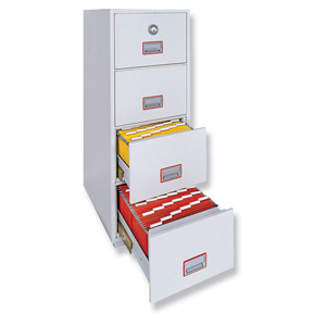 Phoenix Firefile Filing Cabinet Fire Resistant 4 Lockable Drawers 266Kg W530xD675xH1495mm Ref 2244