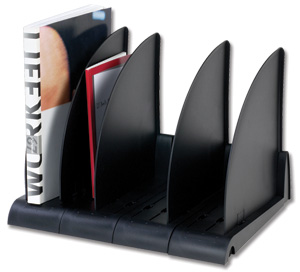 Avery DTR Book Rack 4 Base Sections 5 Dividers W372xD275xH260mm Black Ref DR300BLK