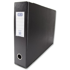 Elba Lever Arch File PVC 2-Ring 70mm Capacity Landscape Black A3 Ref 100082430 [Pack 2]