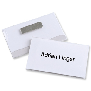 Durable Name Badges Magnetic W90xH54mm Transparent Ref 8117 [Pack 25] Ident: 282G