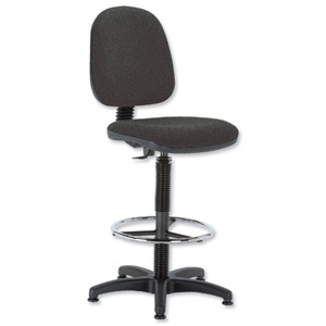 Trexus Office Operator Chair High Rise Medium Back H300mm W460xD430xH680-820mm Charcoal