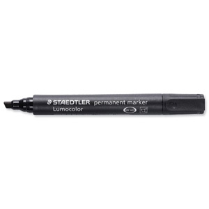 Staedtler Lumocolor Permanent Marker Chisel Tip 2-5mm Line Black Ref 3509 [Pack 10]