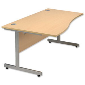 Influx Wave Desk Left-hand W1600xD1000xH720mm Maple