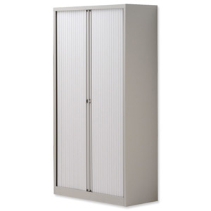 Trexus Tambour Cupboard Steel Side-opening W1000xD470xH1968mm Grey