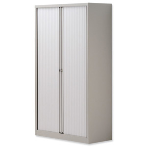 Trexus Tambour Cupboard Steel Side-opening W1000xD470xH1651mm Grey