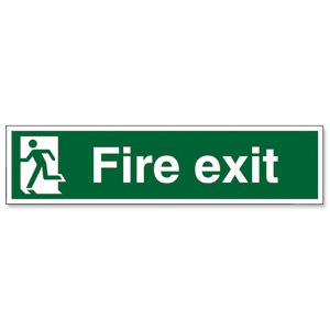 Stewart Superior Fire Exit Sign Man to Left 600x150mm Polypropylene Ref SP083PVC