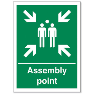 Stewart Superior Fire Assembly Point Sign 150x200mm Polypropylene Ref SPO52PVC
