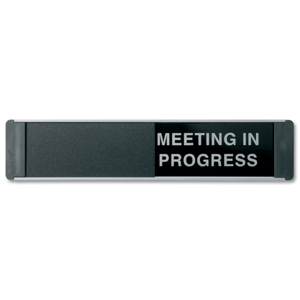 Sliding Sign Vacant and Meeting In Progress Self Adhesive 255x52mm