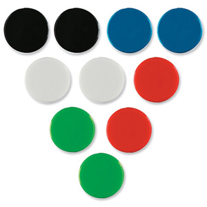 Nobo Magnet Markers Round Plastic Diameter 20mm Assorted Ref 1901016 [Pack 10]