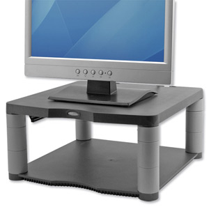 Fellowes Premium Monitor Riser for 21in Capacity 36kg 5 Heights 64-165mm Graphite Ref 9169401