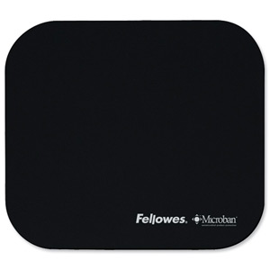 Fellowes Microban Mousepad Antibacterial with Non-slip Base Black Ref 5933907
