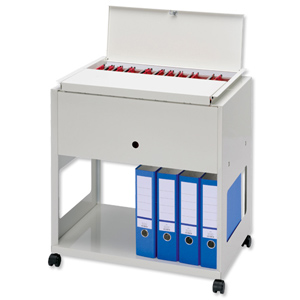 Filing Trolley Steel Capacity 120 A4 or Foolscap Files Grey