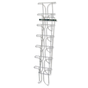 Wall Literature Holder Wire 7 Pockets Chrome