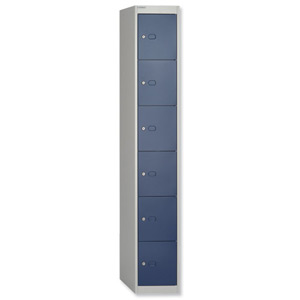 Bisley Locker Deep Steel 6-Door W305xD457xH1802mm Goose Grey/Blue Ref CLK186-7339