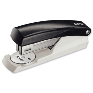 Leitz 5501 Half Strip Stapler Top-loading 26/6 24/6 Capacity 25 Sheets of 80gsm Black Ref 55010095