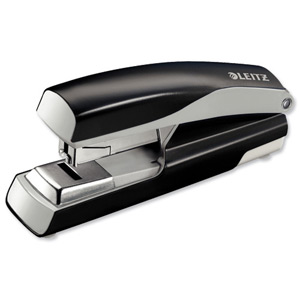 Leitz 5523 Flat Clinch Stapler Opens 180 degrees 26/6 24/6 Capacity 40 Sheets Black Ref 55230095