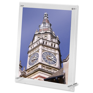 Sign or Menu Display Holder Wall Mounted Bevelled Edge Acrylic 216x279mm
