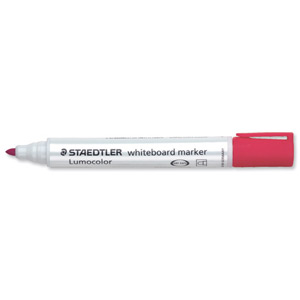 Staedtler Lumocolor Whiteboard Marker Dry-safe Bullet Tip 2mm Line Red Ref 351-2 [Pack 10]