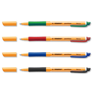 Stabilo Point Visco Rollerball Pen with Quick-drying Gel Ink 0.5mm Line Assorted Ref 1099/4 [Wallet 4]
