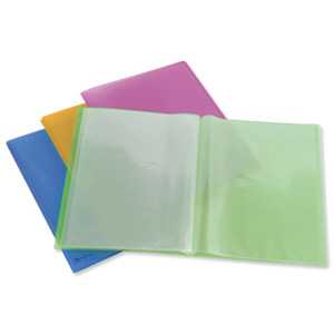 Rexel Ice Display Book Polypropylene with 10 Clear Pockets A4 Translucent Assorted Ref 2102036 [Pack 10]