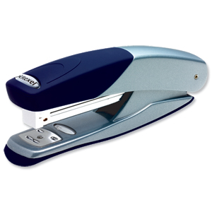 Rexel Stapler Torador Full Strip Metal Rubber Base and Cap Staples 25 Sheets Silver-Blue Ref 2101203