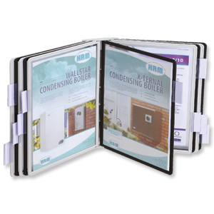 Durable Sherpa Display Wall Unit Complete 10 Index Tabs with 5 Black and 5 Grey Panels Ref 5631/22