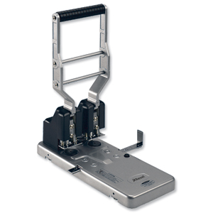 Rexel HD2150 Punch Heavy-duty 2-Hole Robust Metal Capacity 160x 80gsm Silver and Black Ref 2101234-1