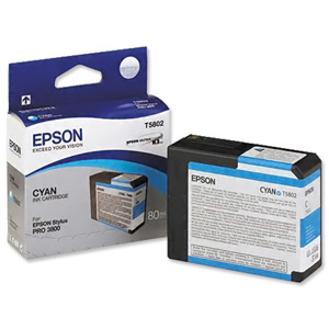 Epson Inkjet Cartridge 80ml Cyan [for Stylus color Pro 3800] Ref T580200