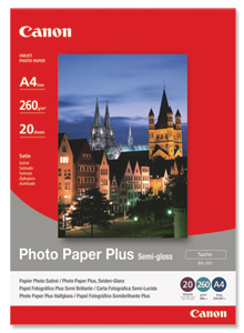 Canon SG-201 Photo Paper Plus Semi Gloss 260gsm A4 Ref 1686B021 [20 Sheets]