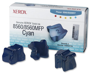 Xerox Ink Sticks Solid Page Life 3400pp Cyan [for 8560MFP 8560] Ref 108R00723 [Pack 3]